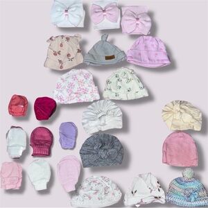 Adorable Baby Girl Accessory Bundle | 23-Piece Hat & Mitten Set